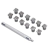 刻印ポンチセット カービング用 刻印棒 ハンドメイド クラフト用打ち具 刻印セット クラフト 手作りツール(12唐草シール)