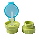 Dovewill プラスチック製　赤ちゃん　飲食用　流出防止　カバー付き　ストロー　ホッパー　キャップ　全2色 - 緑