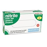 Disposable General-Purpose Nitrile Gloves, Large, Blue, 100/Box (並行輸入品)