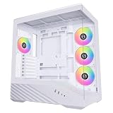 Lian Li V100 ATX ミッドタワー PCケース、4 x 120mm ARGB PWMファンプリインストール済み LED RGBストリップ 強化ガラス付きディスプラットフォーム 420mm GPU対応 360mmラジエーター、最適化されたエアフロー - ホワイト (V100RW)