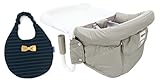 イングリッシーナ ファスト テーブルチェア Inglesina fast ベビーチェア＆Bon chou chou ボンシュシュ ゴム式リバーシブルスタイ イエローリボン P8516-0-70 グレー