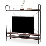 LOWYA （ロウヤ） テレビ台 テレビボ―ド 壁寄せ 大型 天然木 スチール脚 オープンスペース インダストリアル調 おしゃれ デザインインテリア ハイタイプ 幅150cm ブラウン