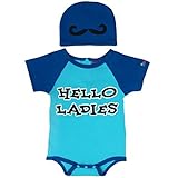 Sozo baby-boys新生児Helloレディースボディスーツとキャップセット