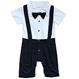 (フィーショー)FEESHOW ベビー ボーイズ ロンパース 冠婚葬祭 おしゃれ フォーマルスーツ タキシード おしゃれ着 洋服 ネイビーブルー 90（9-12ヶ月）