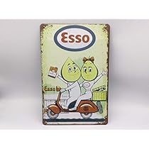 骨董、アンティーク、レトロな看板 ESSO エッソ石油　洗車機のネームプレート 楽天市場】エッソ ESSO ブリキ看板 サインプレート サインボード