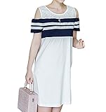 SAM&co(サムアンドコー) レディース マタニティ ワンピース 綿１００％ コットンニット ストレッチ (M, ホワイト)