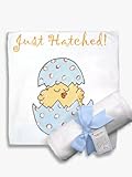 Light of Mine Designs Just Hatched Blue Receiving/Swaddling Blanket by Light of Mine Designs
