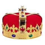 王冠 コスプレ かぶりもの 大人 子供 王様 仮装 変装 男女兼用 赤いベルベット式