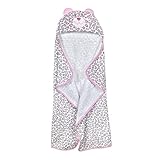 Just Born Just Bath Welcome to the Circus Hooded Bath Wrap, Pink Leopard/Grey/White by Just Born