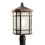 Kichler Lighting 9902PR Cameron 1-Light Incandescent Outdoor Post Light, Prairie Rock with White-Etc