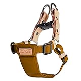 [RafiCaro] ハーネス 小型犬 中型犬 犬ハーネス おしゃれ 犬用 犬用胴輪 ドッグ軽い 簡単装着 人気 丈夫 首輪 リード 着脱簡単 ブラウン