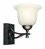 Design House 517540 Ironwood 1 Light Wall Mount Light Fixture, Brushed Bronze Finish with Snow Glass