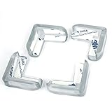 uxcell コーナークッション デスクコーナープロテクター テーブルエッジ ソフトプラスチック 安全保護ガード 透明 4個入り