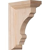 Ekena Millwork BKTW02X04X06TMRW 2 1/2"W x 4"D x 6"H Small Thompson Wood Bracket, Rubber Wood [並行輸入品]