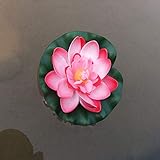 Etbotu 10cm 2層の花びら 水ユリの模様 フィッシュタンク プール デコレーション ピンク QC-YZZ-Garden-20180806-62