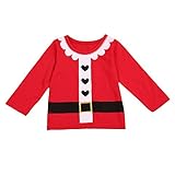 (ラランドリー) laraandlory 子供用サンタクロース着ぐるみ 長袖Tシャツ(90/1-2歳, レッド)