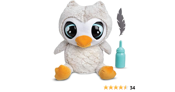 Amazon Fao Schwarz Hoots インタラクティブ アニメ しゃべるフクロウ ぬいぐるみ 子供用 自動電子ロボットタッチアクティベート ギガル 睡眠 くしゃみの音 哺乳瓶と葉付き ぬいぐるみ おもちゃ