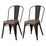 アイアン ダイニング家具 テーブル チェア 木製 おしゃれ 西海岸 インダストリアル ダイニング レトロ モダン ダイニングセット (チェア2脚セット)