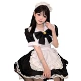 [TUISKU] メイド服 コスプレ 英国風 メイド 正統派 ロリータ ハロウィン エプロン ドレス カチューシャ 3点セット 2L 3L 大きいサイズ レース (S)