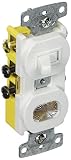 Hubbell Wiring Systems RC309W tradeSELECT Three Way Combination Toggle Switch with Pilot Light Clear