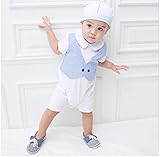 ベビー キッズ 赤ちゃん 子供服 洋装フォーマル 紳士風 男の子 半袖 カバーオール ロンパース（帽子付） 春夏 結婚式 お宮参り 七五三 節句 入園式 入学式 出産祝い ギフトBaby0172