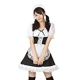 A&TCollection メイドさん コスチューム 黒x白 レディース H87-95cm