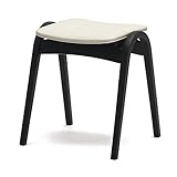 IDC OTSUKA(大塚家具) スツール No.202 ダークブラウン 40x36x44cm 座面/PVCベージュ ブナ材ダークブラウン色