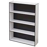 山善(YAMAZEN) 本棚カラーボックス 4段 ホワイト(背板ブラック) CDCR9060(WHBKBK)