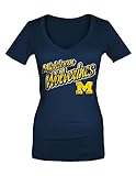 NCAA Michigan WolverinesコットンVネックTシャツ、スモール、ネイビー