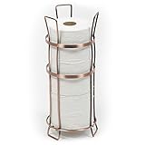 Richards Homewaresブロンズトイレットペーパーホルダースタンド – フラットワイヤ用紙の予約のバスルーム – Free Standing – Holds 3 Rolls – Rust 