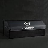 マツダ 収納ボックス トランク収納ボックス ラゲッジ収納ソフト アテンザ アクセラ CX-3 CX-4 CX-5 CX-8 デミオ 専属ロゴ パーティション収納設計 板挟み 丈夫で長持ちする 車用 スエード素材 [並行輸入品] （マツダ、ラージ）