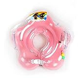 Zhaozhe 浮輪 首浮き輪 ベビー お風呂 バランス トレーニング 水遊び 入浴 調節ベルト (花形, ピンク)