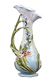14 Inch Tall Porcelain Bluebell Flower Vase with Stems Handle【クリスマス】【ツリー】 [並行輸入品]