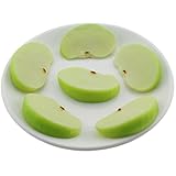 gresorthシミュレーション6pcsプレミアムFakeグリーンAppleスライス人工フルーツモデルホームパーティー装飾