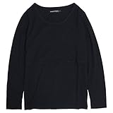 授乳服 長袖 Tシャツ 授乳口付き 無地 長袖Tシャツ 産後対応 マタニティウェア ブラック-M7826 L
