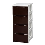 アイリスオーヤマ スリムチェスト 4段(ホワイト/ ブラウン) IRIS カラーコーディネートチェスト COD-324WBR 返品種別A