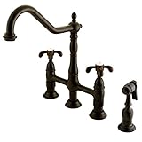 Kingston Brass KS1275TXBS French Country Kitchen Faucet with Brass Sprayer, 8-3/4-Inch [並行輸入品]