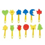 Pack of 12 Kidsスポンジペイントブラシセット – 値パック – 異なるAssorted Fun Patterns – Great for Childrens Arts and Craft