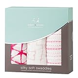 エイデンアンドアネイ おくるみ 3セット ブランケット ギフト 出産祝い コットン (カラー：berry shibori) 9214 Aden+Anais [並行輸入品]