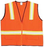 ToolUSA Bright Orange Safety Vest With Reflective Stripes Adult Size Medium: SF-73719 by ToolUSA