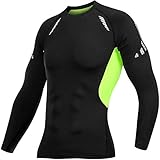 Muxuryee コンプレッショントップス メンズ 長袖 スポーツ加圧シャツ インナー コンプレッションウェア 機能性インナー ブラック/グ