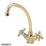 【JODEN】キッチンスタンダードCH（ブラス） キッチン用2ハンドル混合栓 クラシック水栓金具 2PCVG