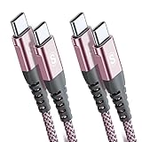USB Type C ケーブル【1m+3m/2本セット PD対応 60W急速充電】Sweguard USB C & USB C ケーブル タイプc 充電 iPhone 17 16/iPhone15 Pro Max,iPad Pro/Air/mini6,MacBook,Samsung Galaxy S26/S25/S24/S23/S22/S21/S20,Pixel等Type-c機種対応 (ピンク)
