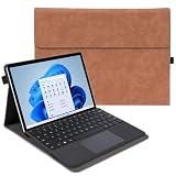 Microsoft Surface Pro 12 インチ用の ケース スエード調 手帳型 キーボードを収納可能 多角度スタンド機能 マイクロソフト サーフェス プロ12 専用保護カバー スリム 軽量 ペン収納可能 耐衝撃 全面保護 お洒落,ブラウン