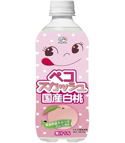 Amazon.co.jp: 不二家 ペコスカッシュ 国産白桃 500ml ペットボトル