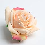 Kesoto 10個　フラワーヘッド　ローズ　バラ　薔薇の花　造花　カラフル　人工ベルベット　装飾　全７タイプ選べる - シャンパン