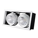 シーリングライト, 42Wダブルヘッド LED穂軸埋め込みダウンライト4620Lmの基礎高出力照明の陥凹シーリングライト CRI80Corridor Galleryの背景の壁の屋外ライトのスポットライト (Color : 4000k Natural Light)