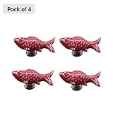 Zhi Jin　4個　かわいい金魚のデザイン　キッチンの棚　 引き出し 取っ手 取手 紫