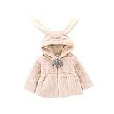 Pojour ベビー服 子供服 女の子 秋冬 防寒 厚いコート 裏毛 フワフワジャケット 厚手 長袖 暖かい ベビールームウェア 普段着 カジュアル 旅行 記念日 プレゼント 白
