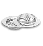 2pcsステンレススチールKitchen Sink StrainerスチールフィルタメッシュStrainer Drain Strainer シルバー CC0613K01